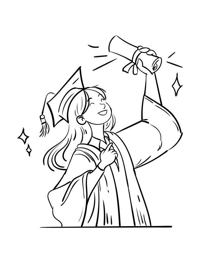 Graduation Coloring Page