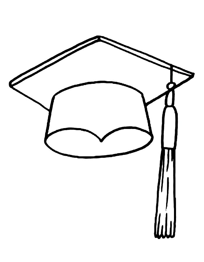 Graduation Hat Coloring Page