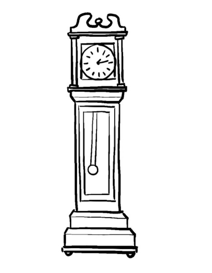 Grandfather Clock Coloring Page