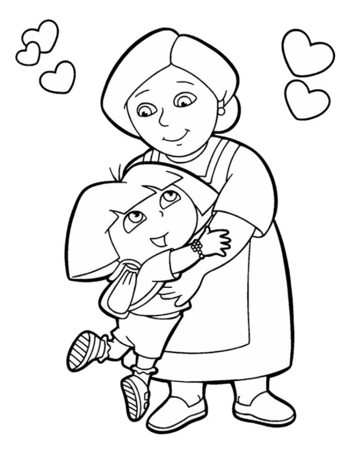 Grandma Outline For Kids