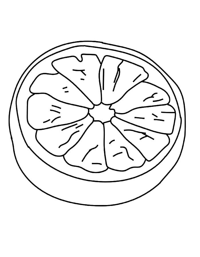 Grapefruit Easy Coloring Page