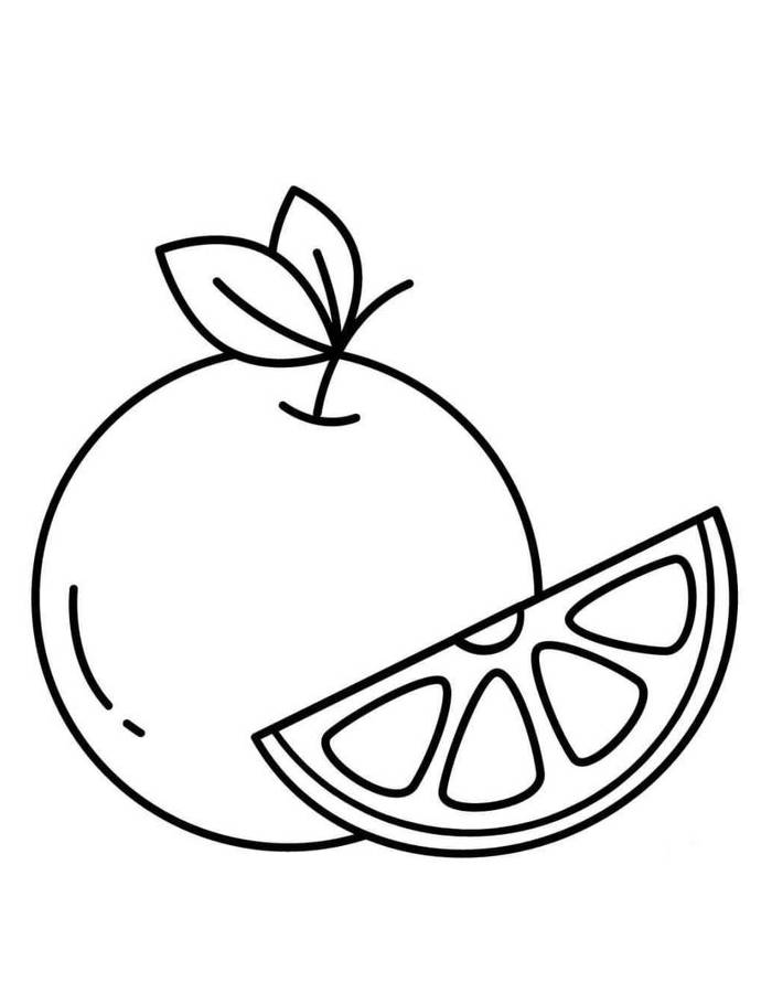 Grapefruit For Kids Coloring Page