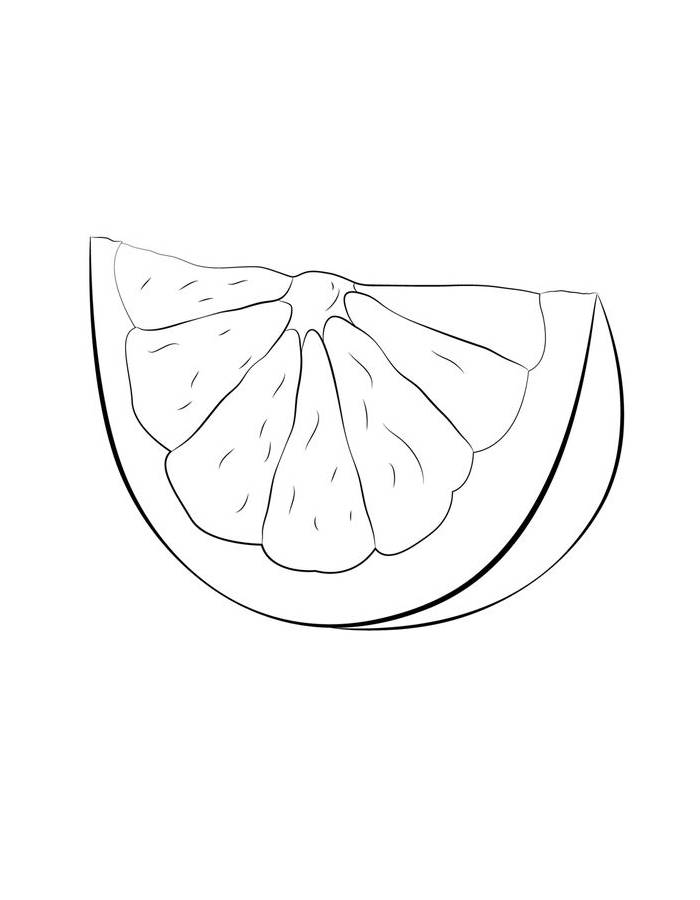 Grapefruit Slice Coloring Page