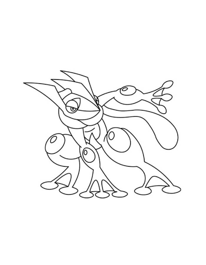 Greninja Outline Drawing