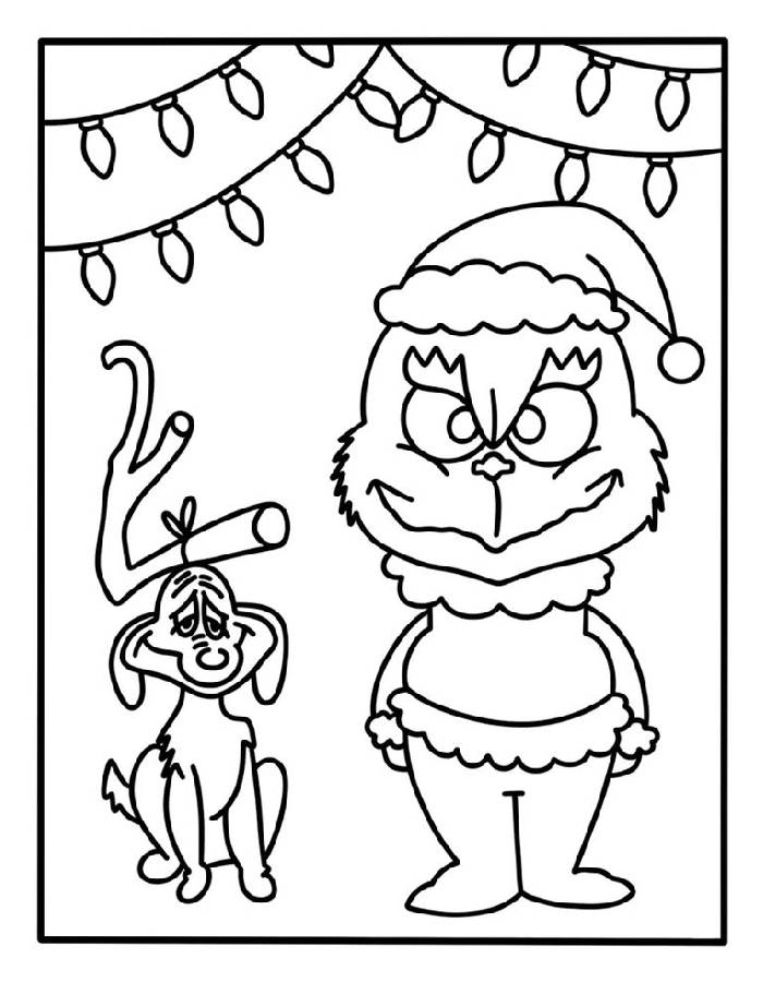 Grinch And Max Coloring Page