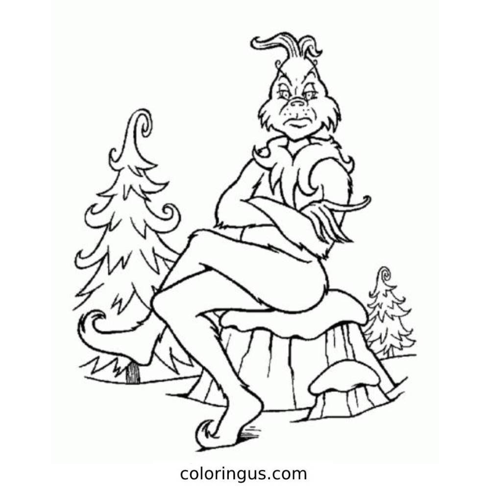 Get Grinch Christmas Coloring Page