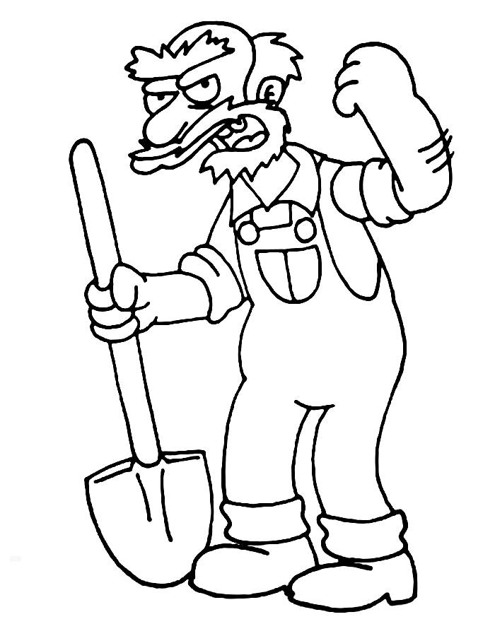 Groundskeeper Willie Coloring Page