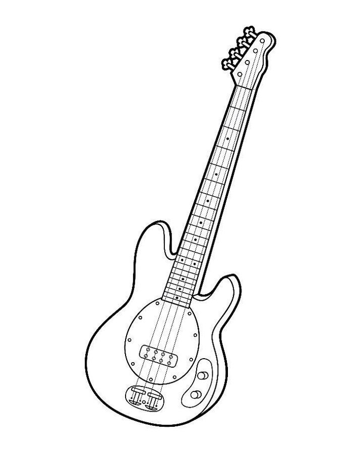 Guitar Line Art Coloring Page