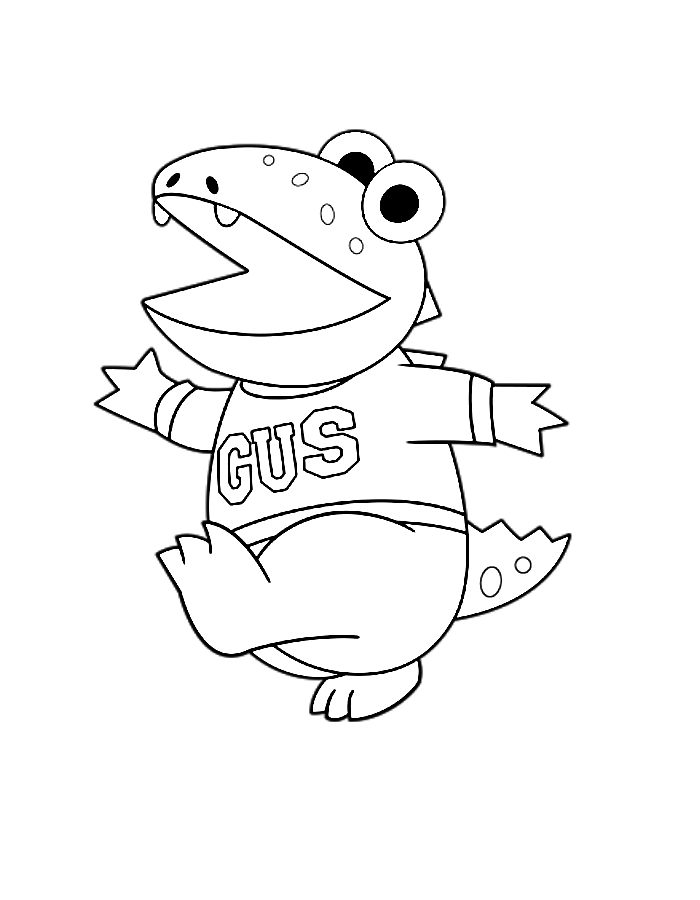 Gus The Gummy Gator Coloring Page