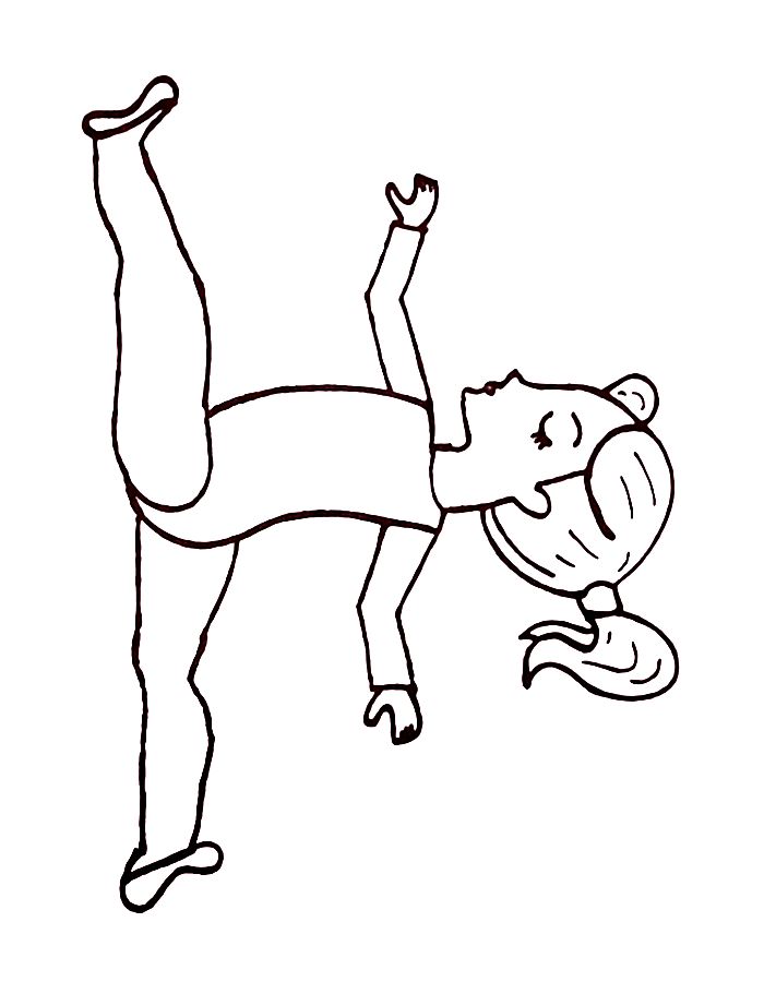 Gymnast Doing The Splits Coloring Page