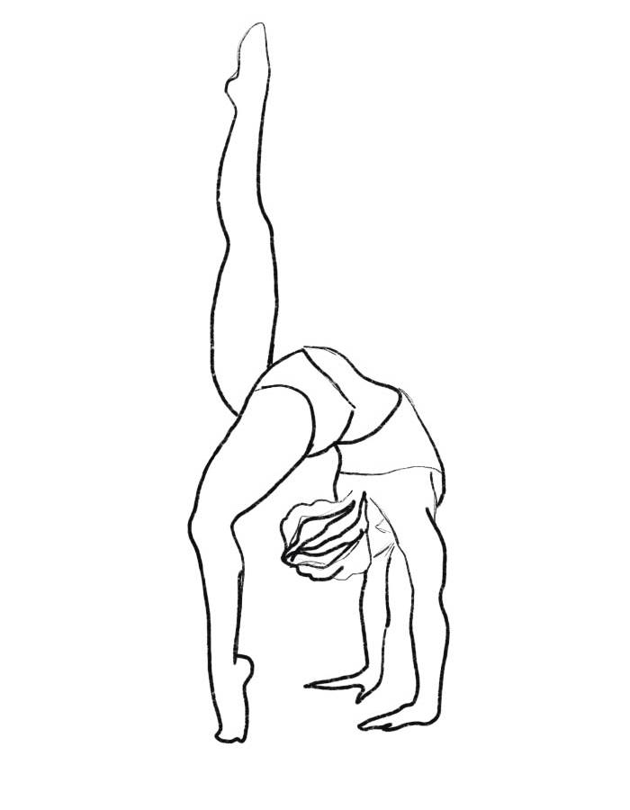 Gymnast Outline For Kids Gymnast Outline For Kids Coloring Page