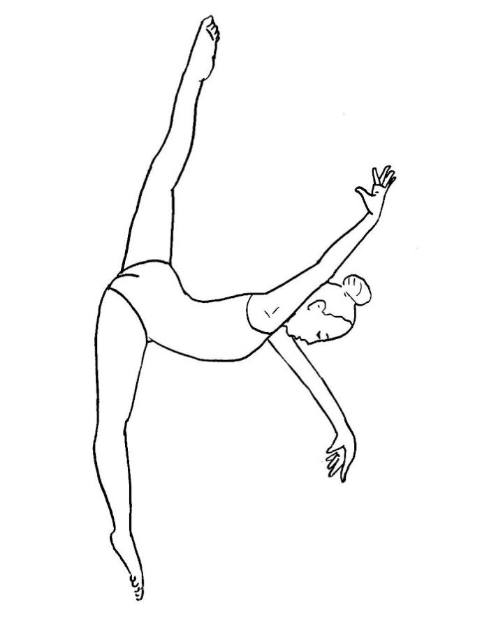 Gymnastics coloring page