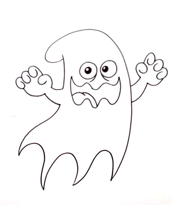 Halloween Ghost Drawing Coloring Page