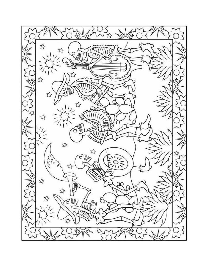 Halloween Mandalas Outline Coloring Page