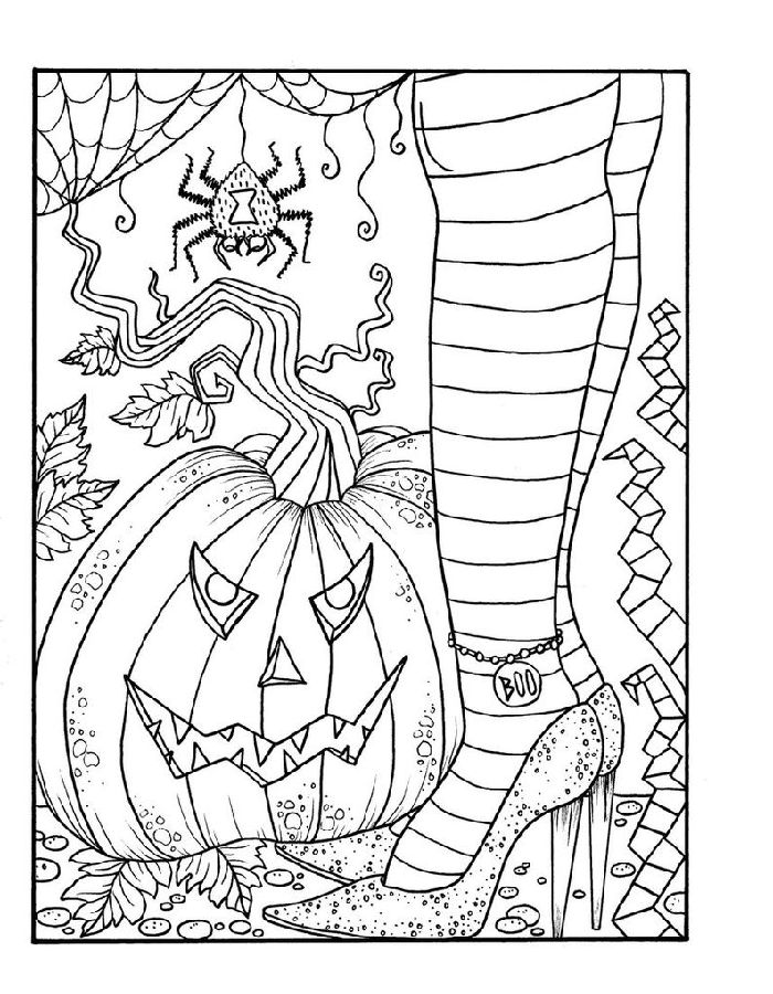 Halloween Mandalas Picture Coloring Page