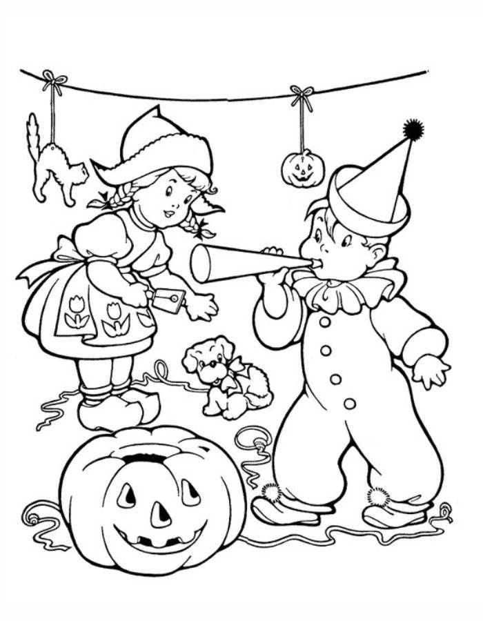 Halloween Party Coloring Page