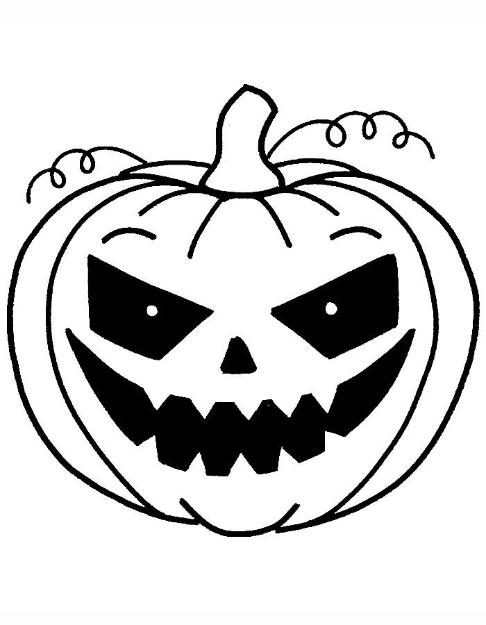 Halloween Pumpkin Cute Easy Drawings Coloring Page