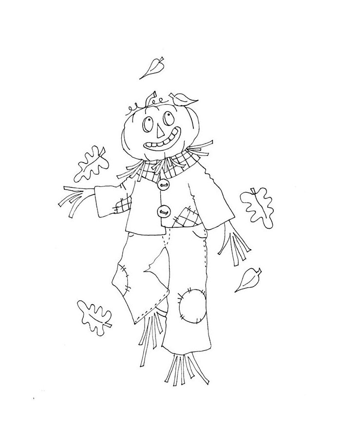 Halloween Scarecrow Coloring Page