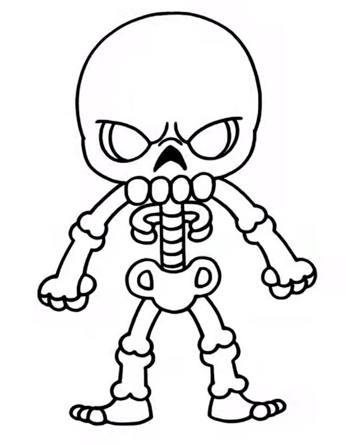 Halloween Skeleton Coloring Page