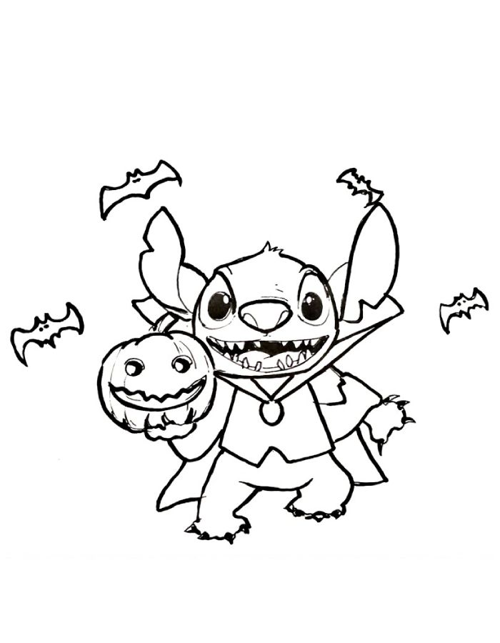 Halloween Stitch Coloring Page