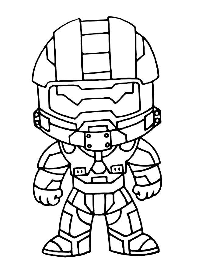 Halo Line Art Coloring Page