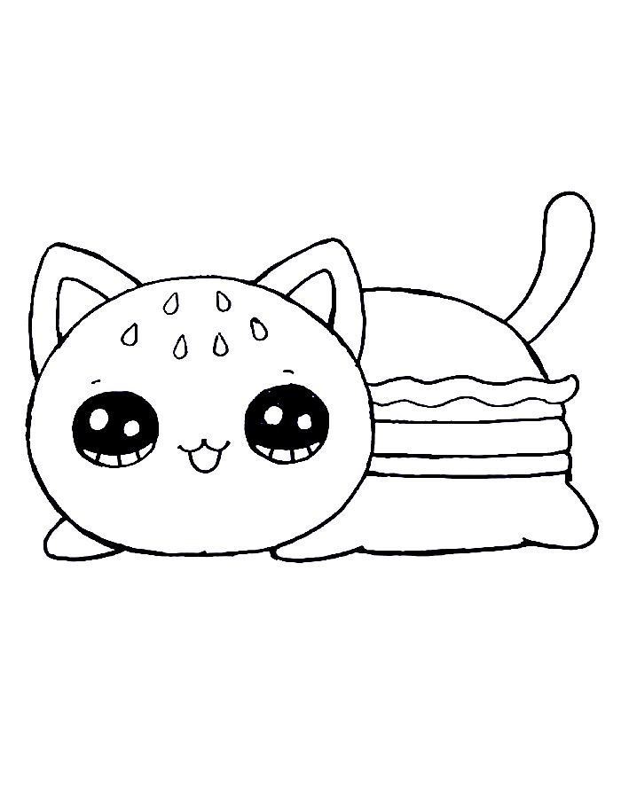 Hamburger Cat Aphmau Meemeows Coloring Page