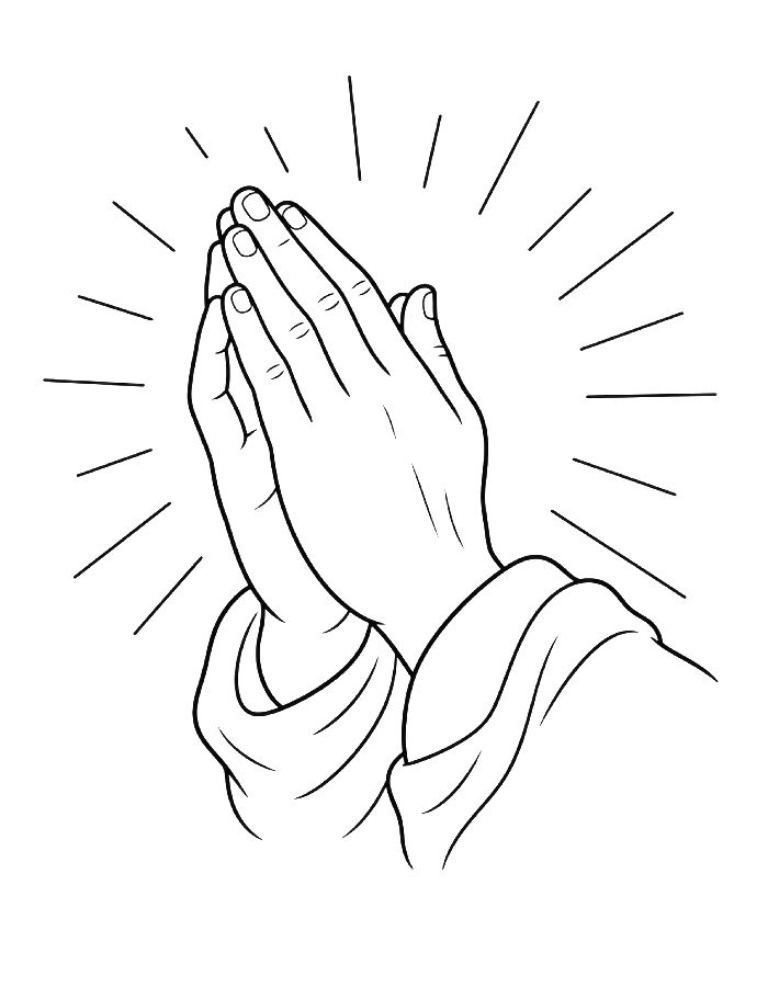 Hands In Prayer, Symbol Of Faith Coloring Page