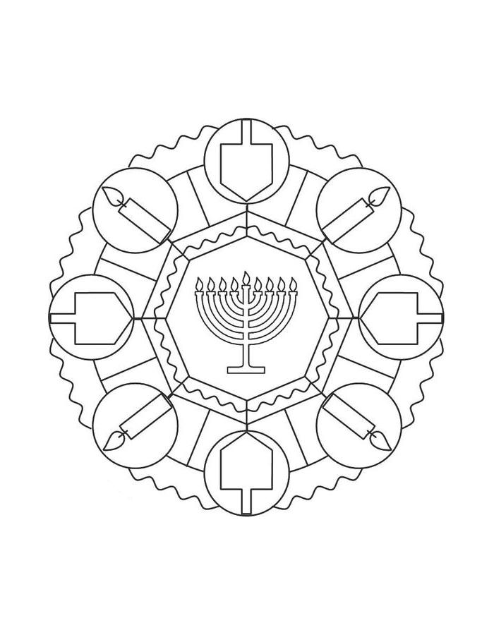 Hanukkah Candles Coloring Page