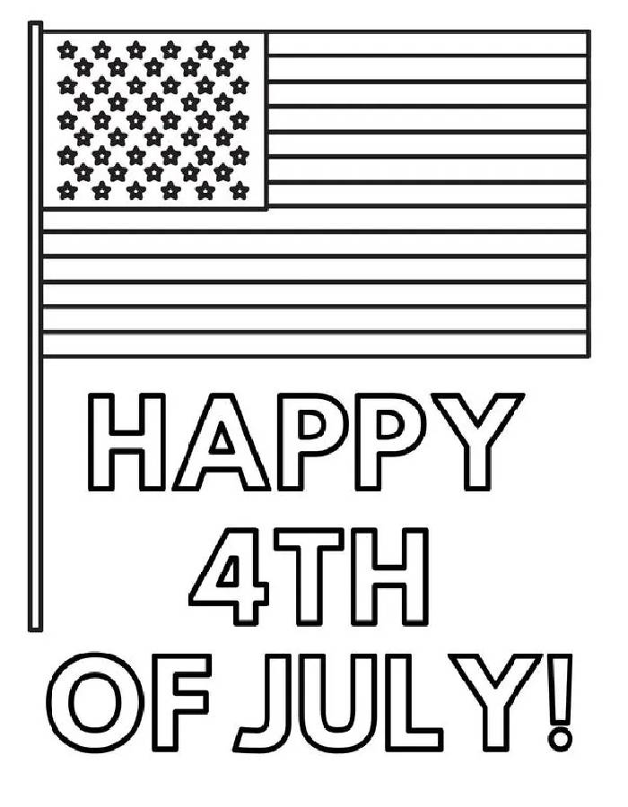 Happy 4th Of July Coloring Page