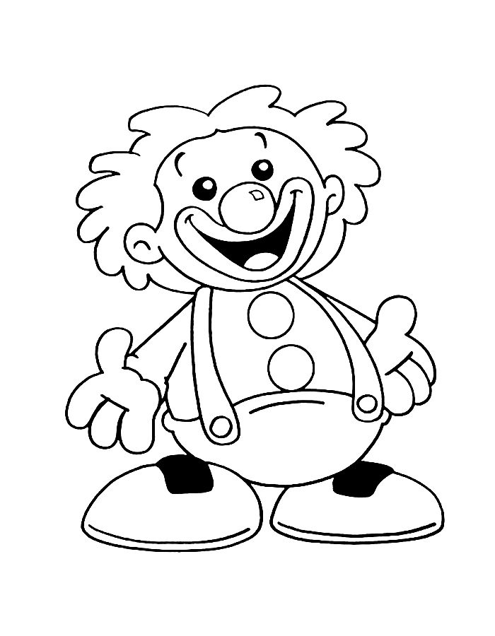 Happy Clown Coloring Page