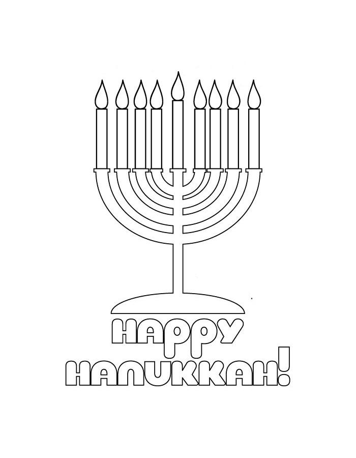 Happy Hanukkah Coloring Page