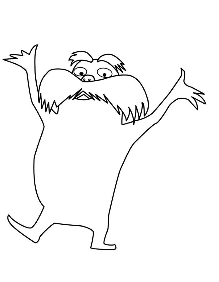 Happy Lorax With Arms Raised Coloring Page