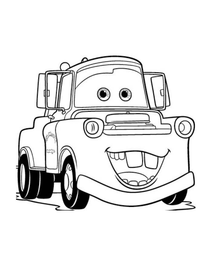 Happy Tow Truck Disney Cars Coloring Page