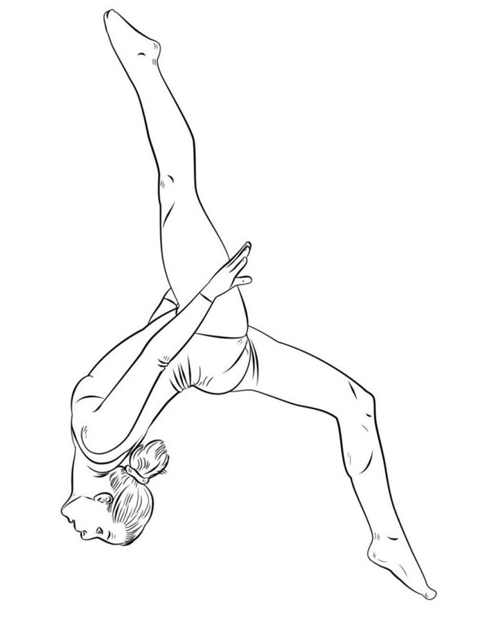 Hard Gymnastics Coloring Page