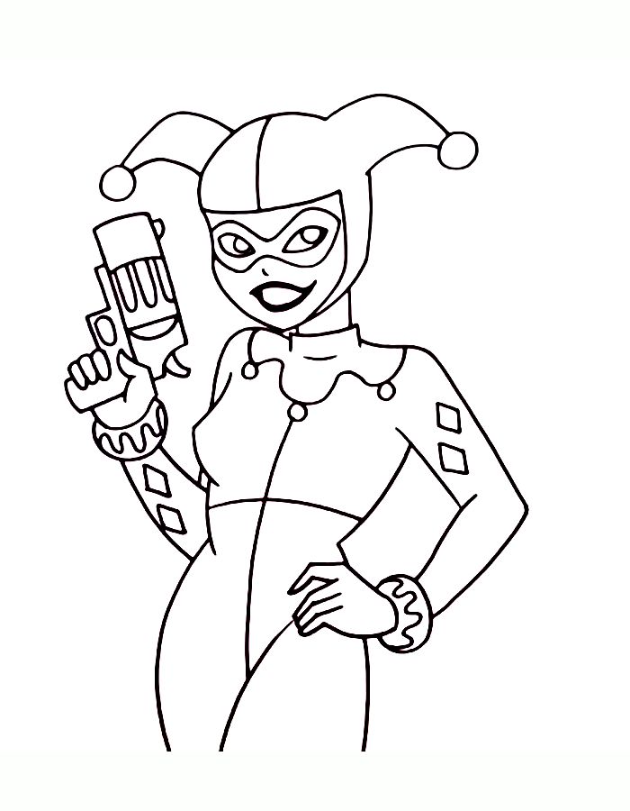 Harley Quinn Dc Comics Coloring Page