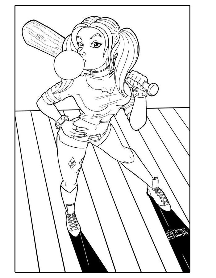 Harley Quinn For Adults Coloring Page