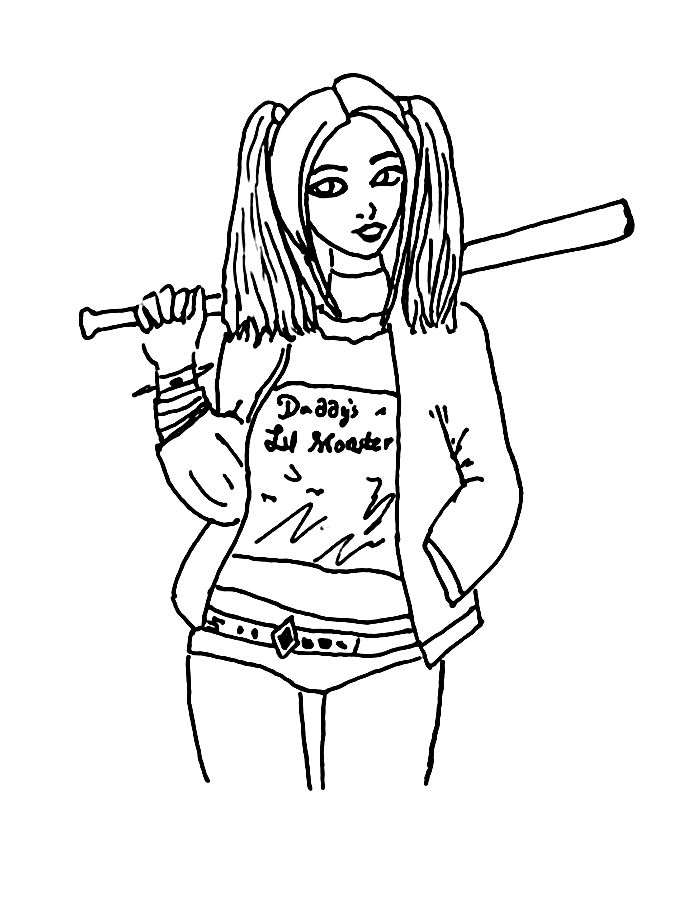 Harley Quinn Sheets Coloring Page