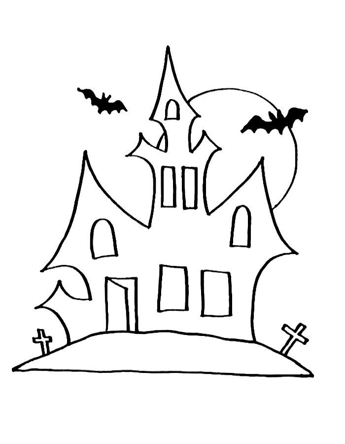 Haunted House Color Sheet Coloring Page