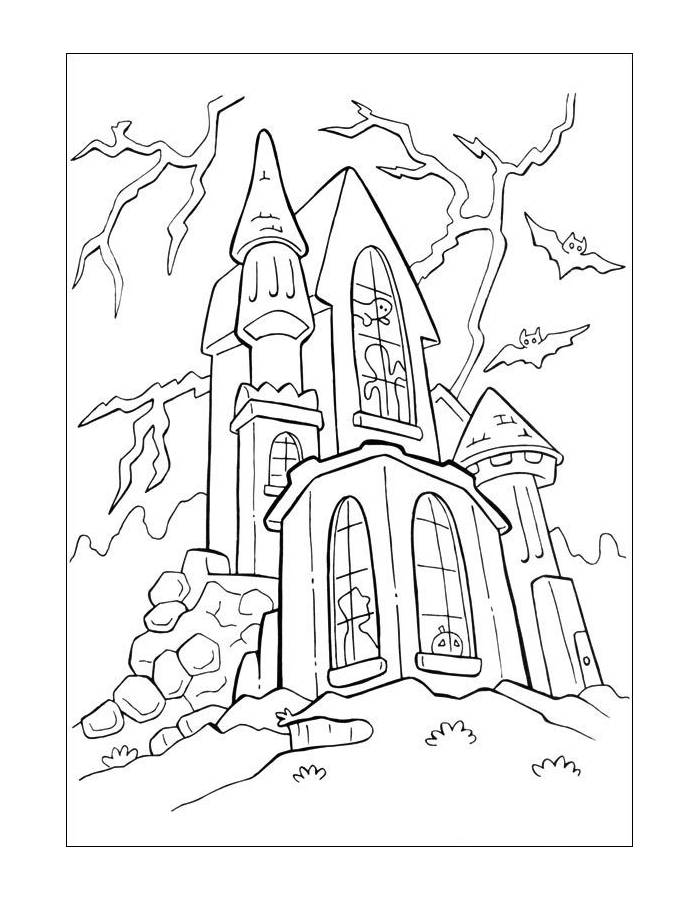 Haunted House Printable Frame Haunted House Printable Frame Coloring Page