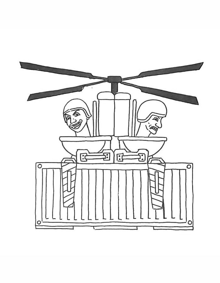 Helicopter Skibidi Toilet Coloring Page