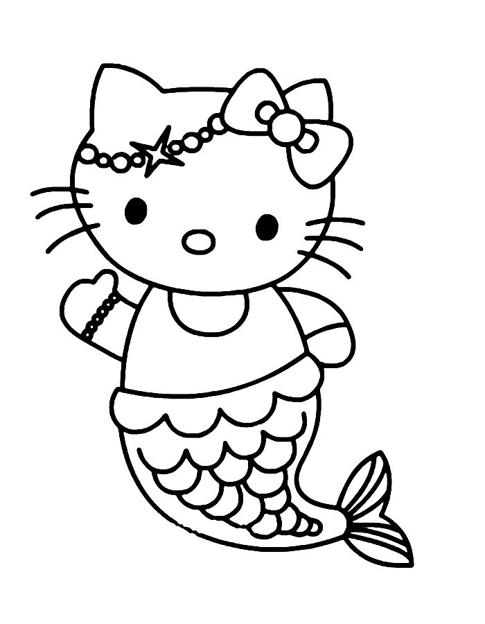 Hello Kitty Coloring Page of Hello Kitty Mermaid