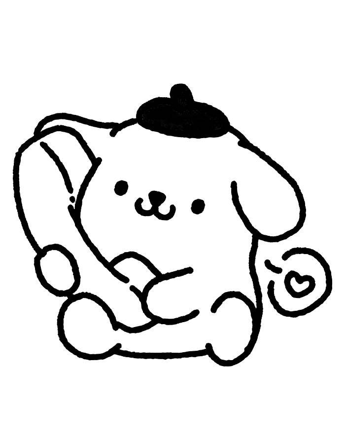 Hello Kitty Pompompurin Coloring Page