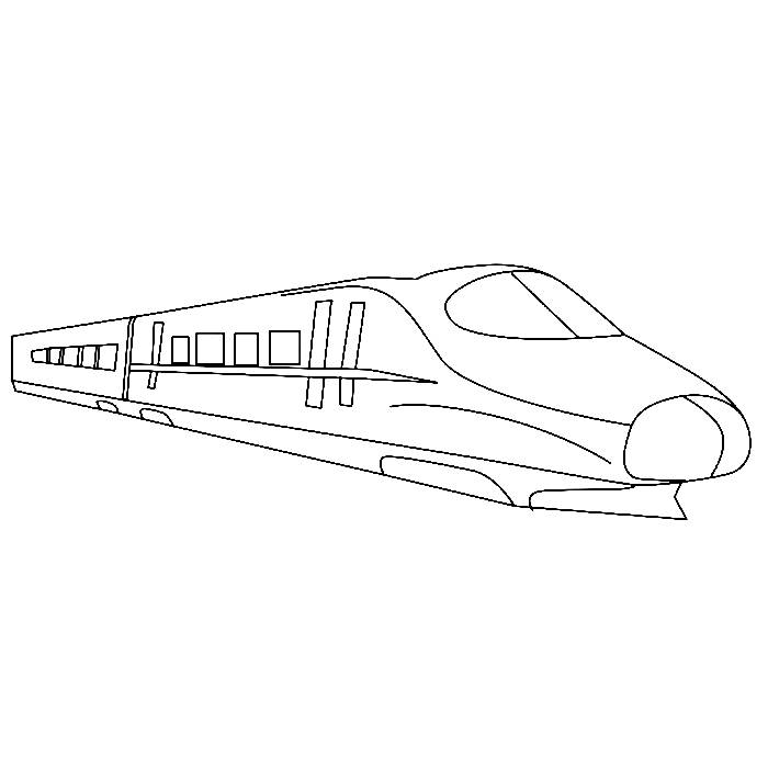 High Speed Train Sketch Coloring Page