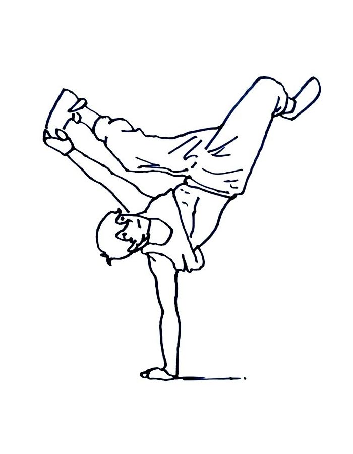 Hip Hop Dancer Easy Coloring Page