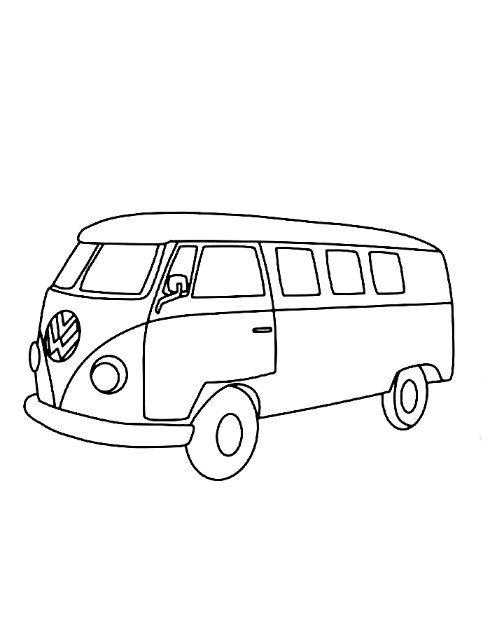 Hippie Bus Coloring Page