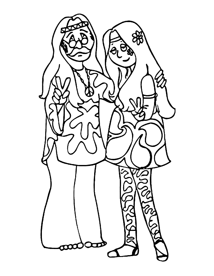 Hippie  coloring page