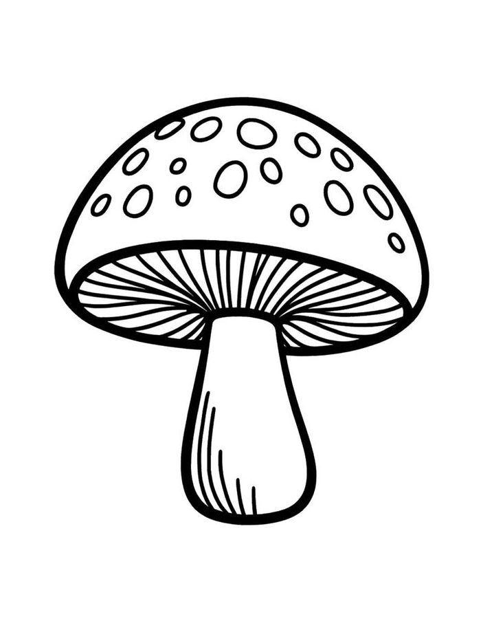 Hippie Mushroom Coloring Page