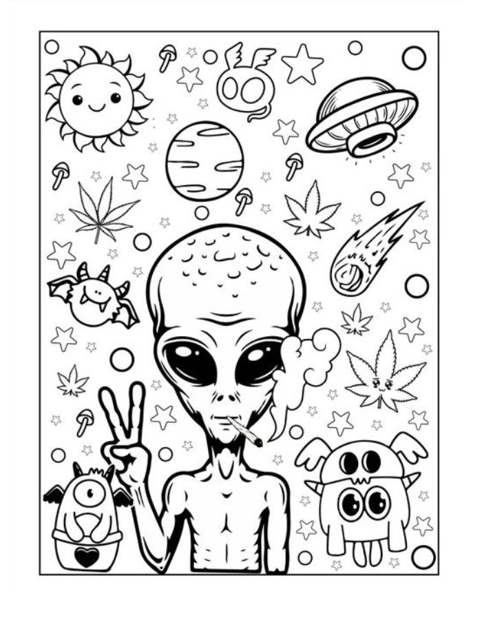 Hippie Printable Coloring Page