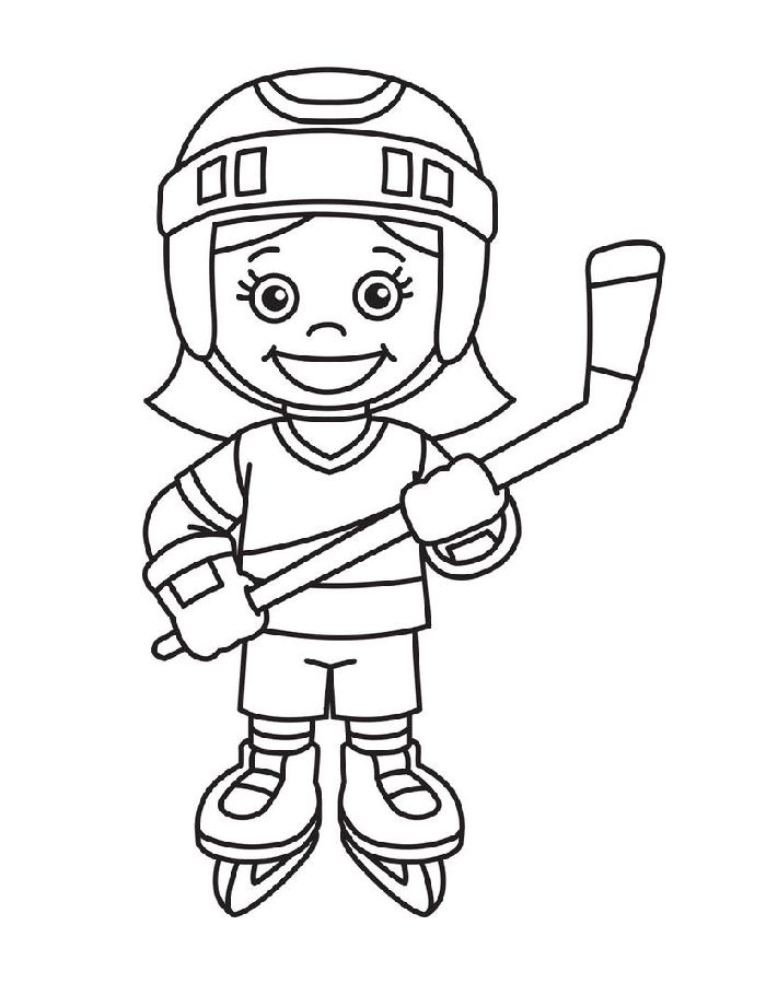 Hockey Boy Coloring Page