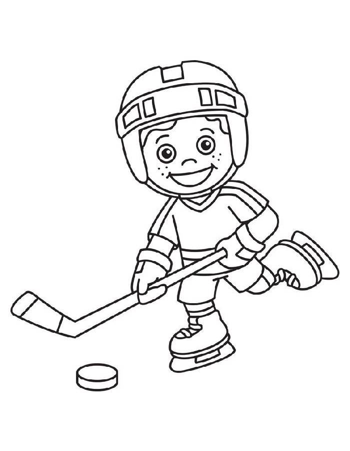 Hockey Player Simple Outline